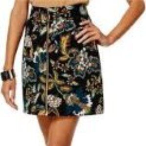 INC International Concepts Zip Front Skirt Size 18 Multi Color